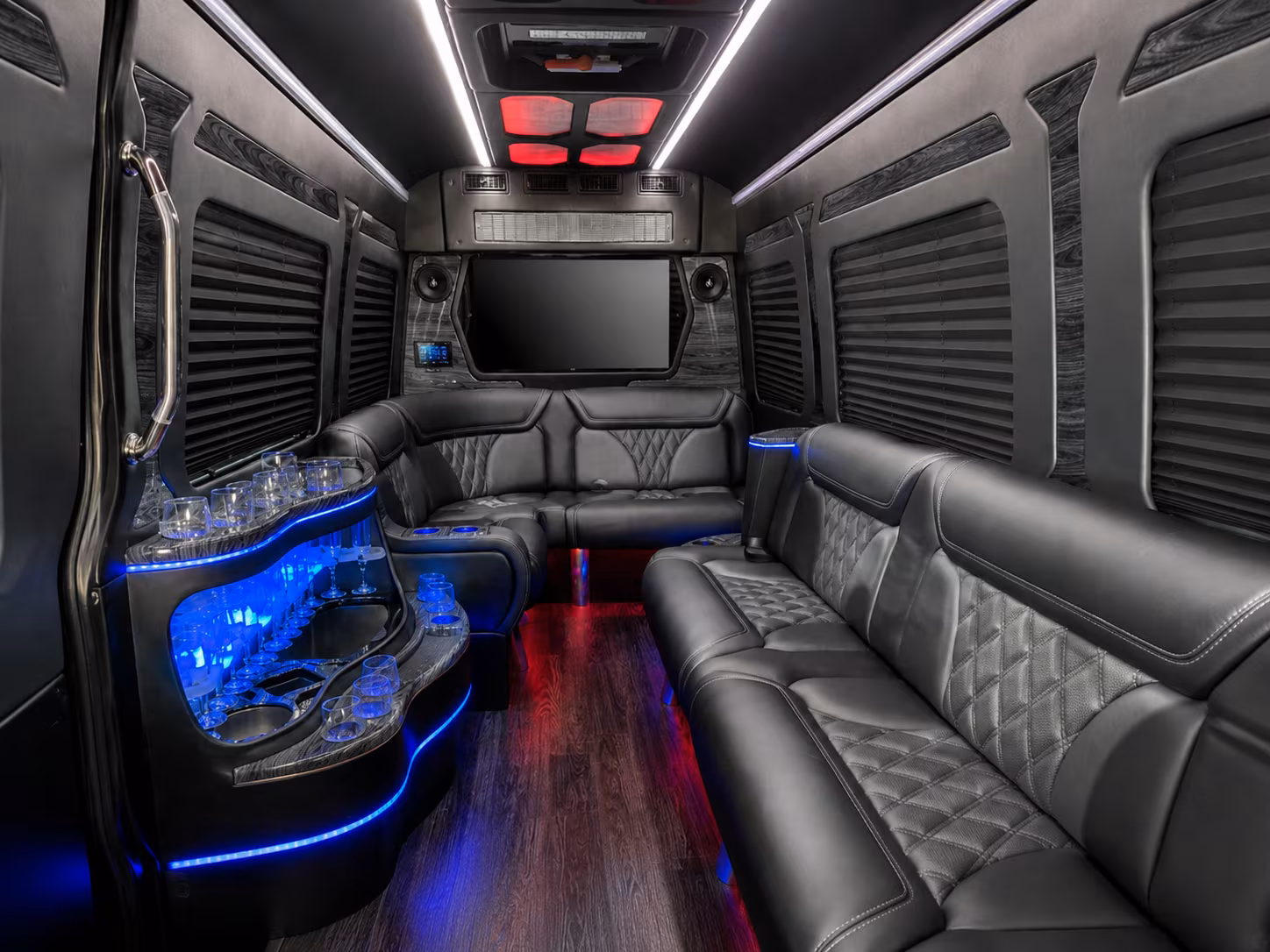 north charleston 50 passenger party bus inside